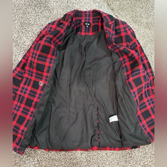 Saint + Sofia plaid organic cotton blazer, women's size 8 - Picture 9 of 10